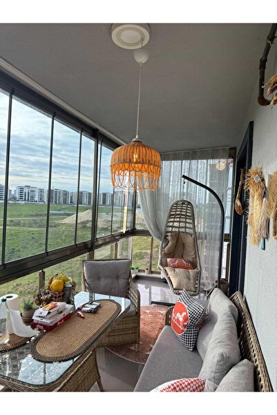 rattam Bambu, Hasır, Rattan Sarkıt Avize: Cream 30-32cm