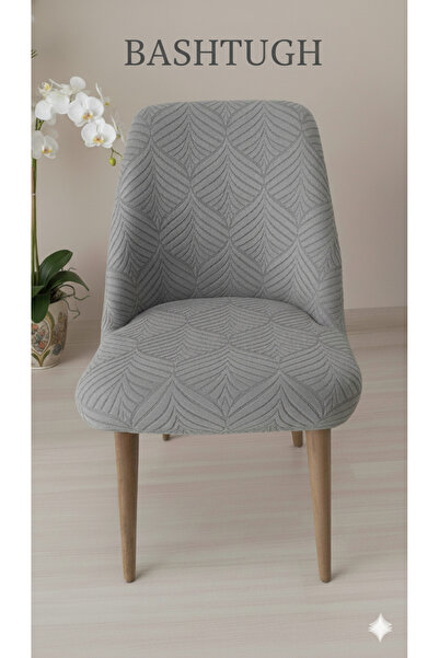 BASHTUGH TİCARET Mutfak Sandalye Kılıfı-Büyük Oval Likrali Tam Saran Yıkanabi...