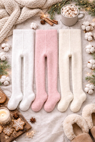 Pico Baby 3'lü Bebek & Çocuk Havlu Düz Renkli Külotlu Çorap