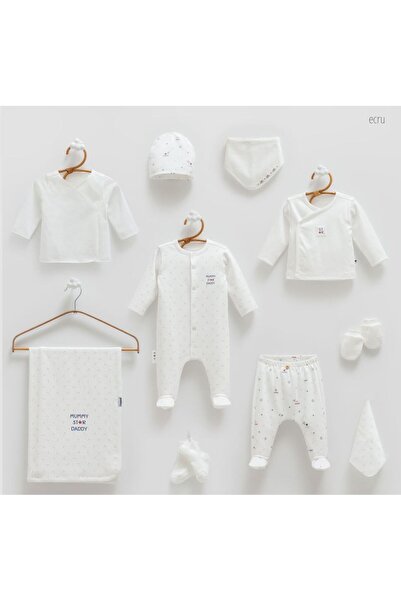 Caramell İncibaby % 100 Pamuk Family Star 10'lu Erkek Bebek Hastane Çıkış Set...