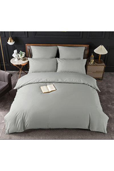 MyStory Home Set de lenjerie de pat dublu cu cearșaf elastic, albastru baklava