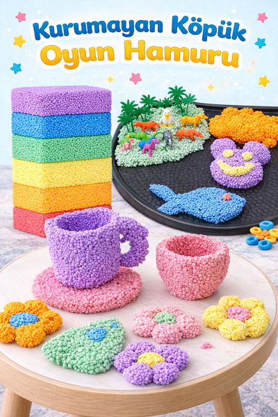 EVENT Kurumayan Köpük Oyun Hamuru 6 Renk 6x10gr Kurumayan Köpük Yumuşak Oyun ...