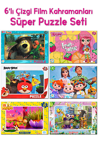 Kesman Kitap Süper Çizgi Film Kahramanları 6 Adet Puzzle/Yapboz Set