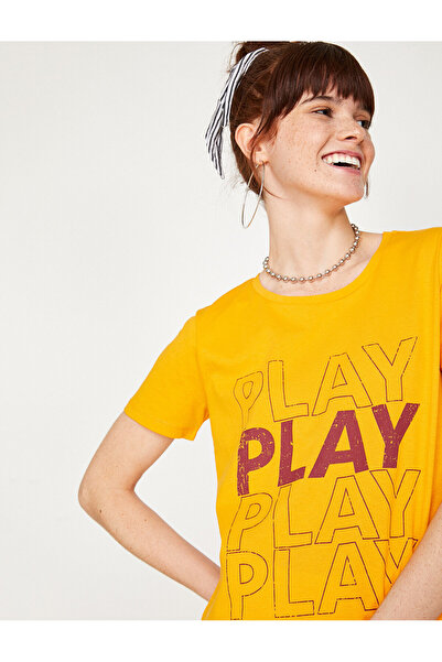 Koton Γυναικείο T-Shirt κίτρινο 9YAL18882IK