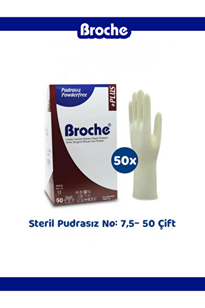 ALPHA MEDİKAL MEDİCAL SOLUTİONS Broche Steril Cerrahi Eldiven Pudrasız No 7,5...