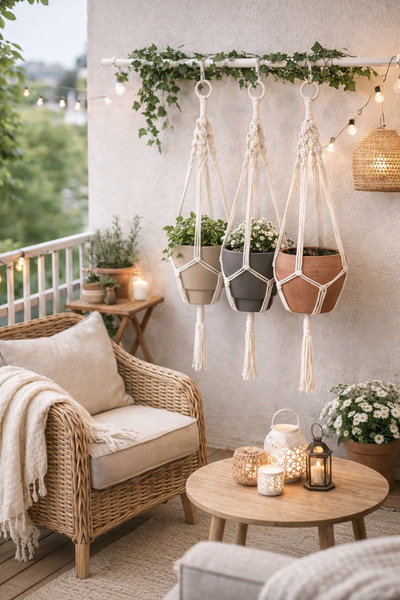 EN UCUZ MAKROME Makrome Saksılık(3ADET 3 BURGULU) Çiçeklik Sarkaç