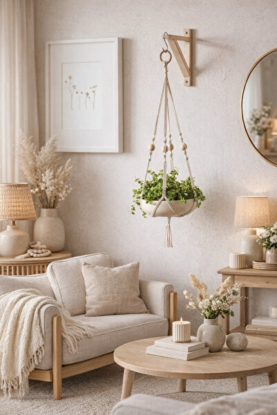 ME TERRA Makrome Ip Askı Saksılık Çiçeklik Çiçek Cicek