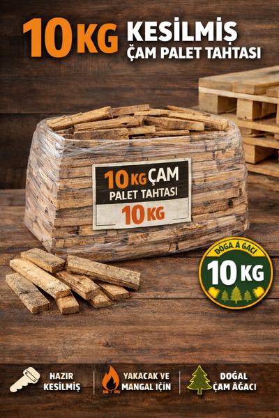 Bozsan Parça Hazır Kuru Çam Palet Tahtası-Odun-Semaver Mangal Soba 10 Kg + Çı...
