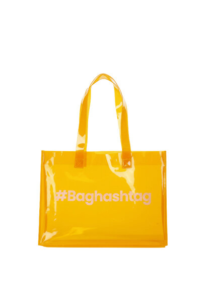 Baghashtag Orange Transparent Beach Bag