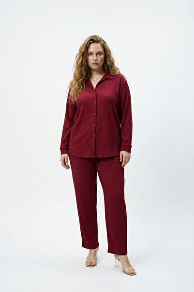 şuranur طقم علوي وسفلي بأزرار على شكل قميص من Bürümcük مناسب للمحتشمة مقاس 2X...