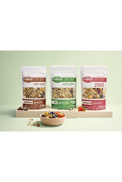 kaykan 3'lü Paket Granola ( Choco, Fit,meyve Granola )