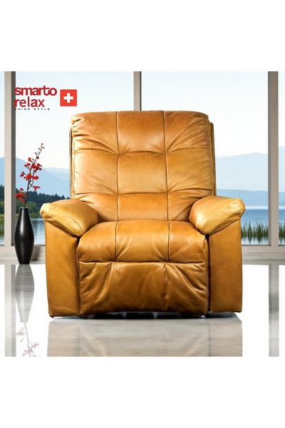 Smarto relax Viyana Elektrikli TV Koltuğu – Kademeli Sırt, Hakiki Deri, Kontr...