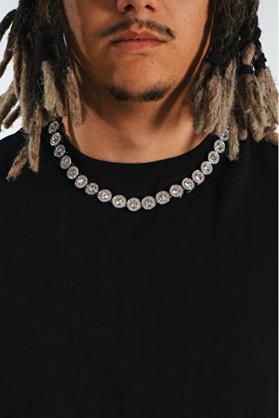 Crupt Studio 12mm Iced Out Round Tennis Chain Erkek Kolye KA1379GM