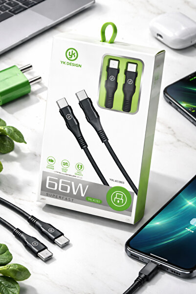 YK 66W Type-C to Type-C Hızlı Şarj Kablosu