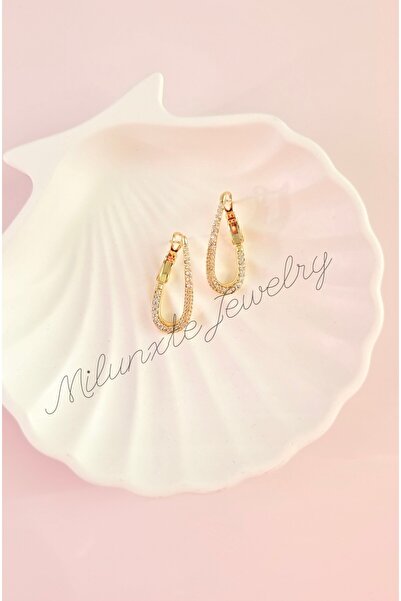 MİLUNXTE أقراط دائرية من الفولاذ المقاوم للصدأ بلون ذهبي من Xuping Vip، لا تف...