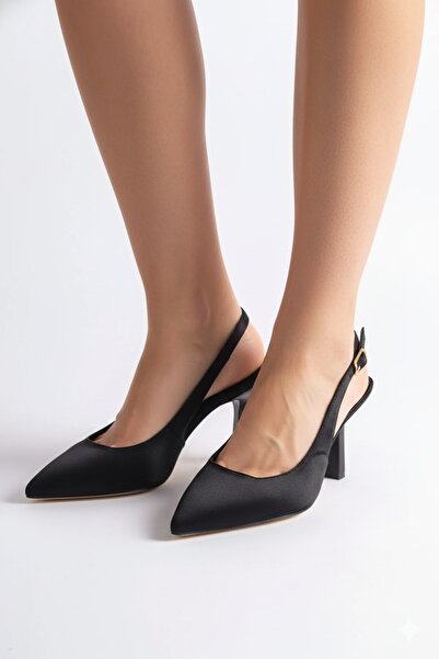 oyyo Ежедневни удобни дамски обувки на ток със сатенена шпилка с остър връх с...