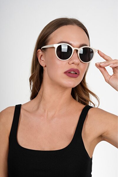 JULIANO Cream Round Sunglasses