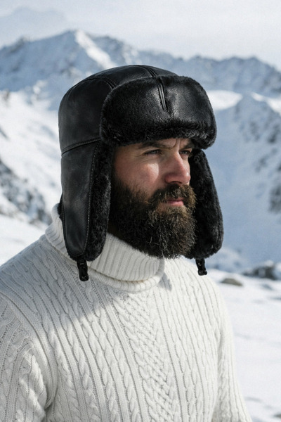 moda nokta %70 deri %30 Acrylıc İçi Kürklü Rüzgar Geçirmez Desenli Rus Pilot ...