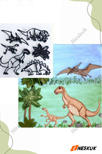 Neskuk Dinosaur Cutter and Seal Cookie Sugar Dough Cutter Dough Shaper