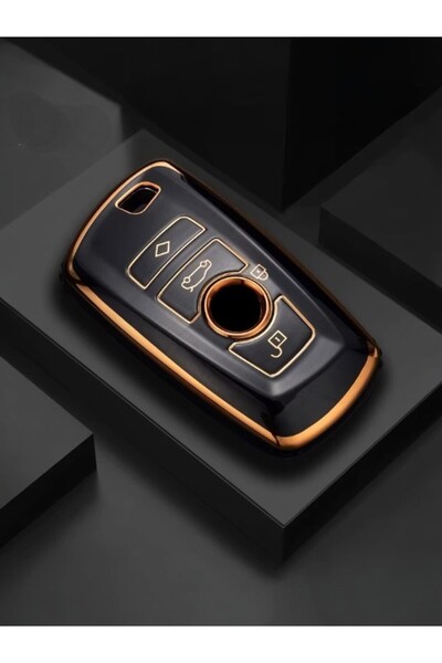 AYDA PROMOSYON BMW F10 CAS4 4 Tuşlu Siyah Oto Anahtar Kumanda Kabı Kılıfı Oto...