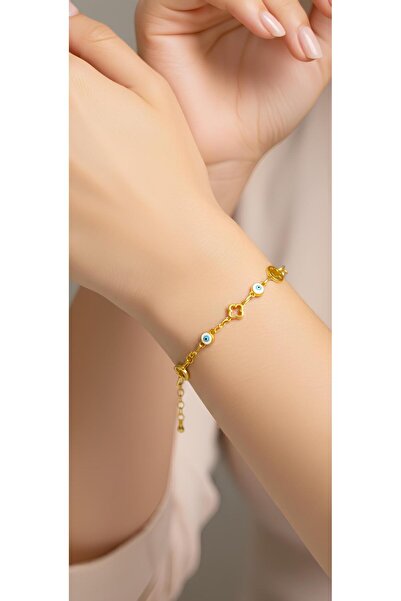 Bontexs سوار مزين بخرز عين الشر ووجه مبتسم