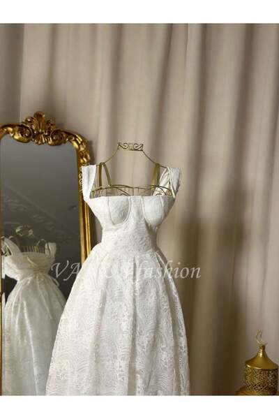 vanus fashion فستان ميدي دانتيل 4247