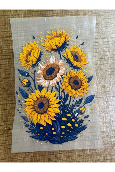Gönülden Tasarım 20x13 cm Imprimare prin transfer cu flori de floarea soarelu...