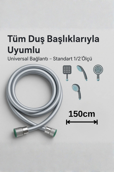 BUMAK Yüksek Kalite Silikon 150CM Tazyikli Suya Dayanıklı Uzun Ömürlü Spiral ...