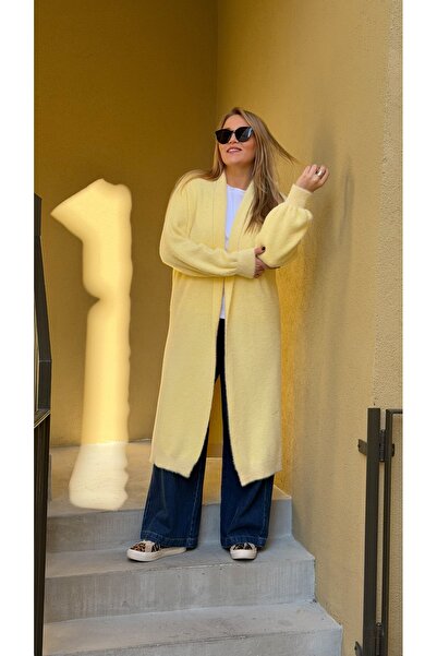 JANNA BUDAK BOUTİQUE Hırka Sarı Yumuşacık Dokulu