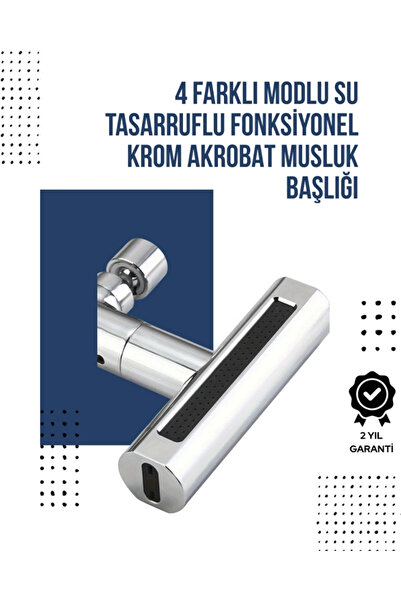 shopwave 4 Modlu Musluk Başlığı | Şelale, Yağmur, Sprey, Köpük Akışı | Yüksek...