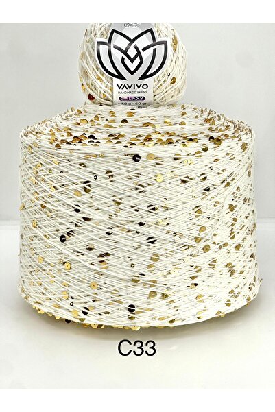 VAVIVO HANDKNITTING YARNS VAVIVO GALAXY 3+6 MM İRİ PULU PAYETLİ EL ÖRGÜ İPİ V...