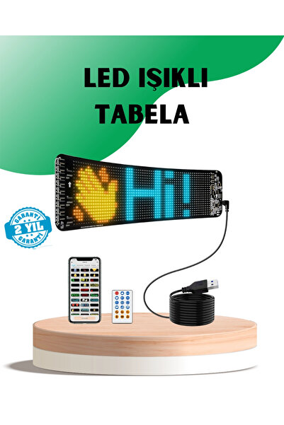 shopwave USB Destekli LED Mağaza Tabelası – Renkli RGB Kayan Yazı Paneli