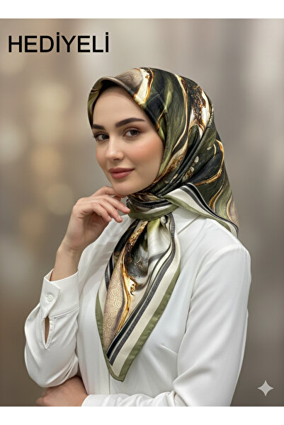 Picasso وشاح كريستالي أخضر بمظهر حريري – تصميم أنيق من التويل 90×90