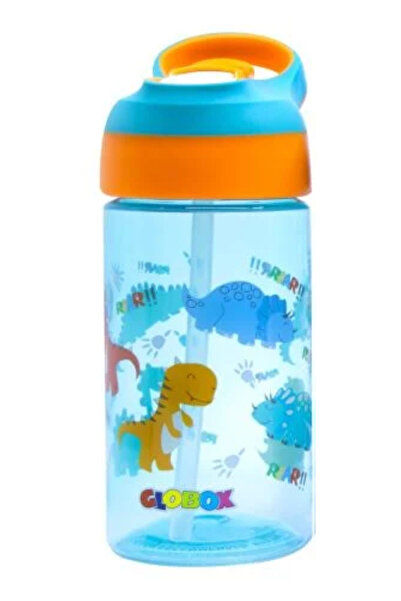 Globox زجاجة مياه ديناصور أخضر مطبوع PP سعة 500 مل