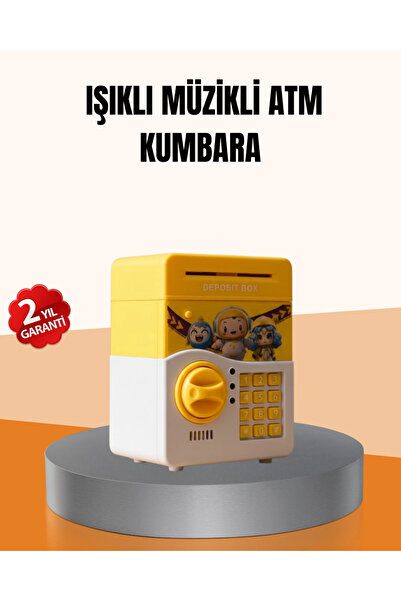 shopwave حصالة إلكترونية بتصميم صراف آلي مع ضوء أصفر وصوت