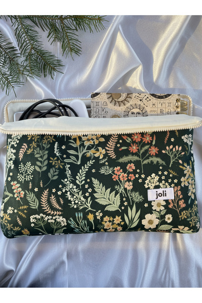 Joli Green Floral Pattern Laptop Bag & Briefcase Compatible with MacBook Air and MacBook Pro