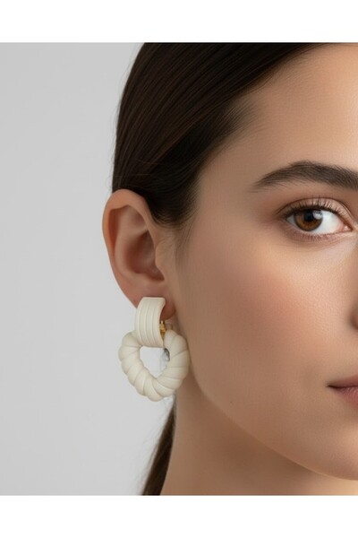 Rednose Ultra Hafif Yeni Model Beyaz Krem Bej Kemik Model Halka Kalp Moda Vin...