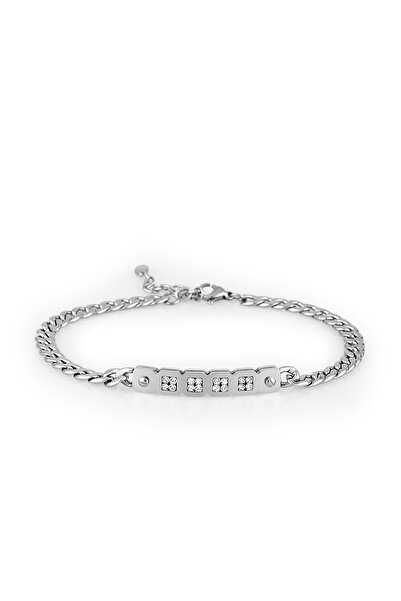 FERRO Gümüş Çelik Erkek Bileklik FRJ10016A-A 2 Yıl Garantili Kararma Yapmaz H...