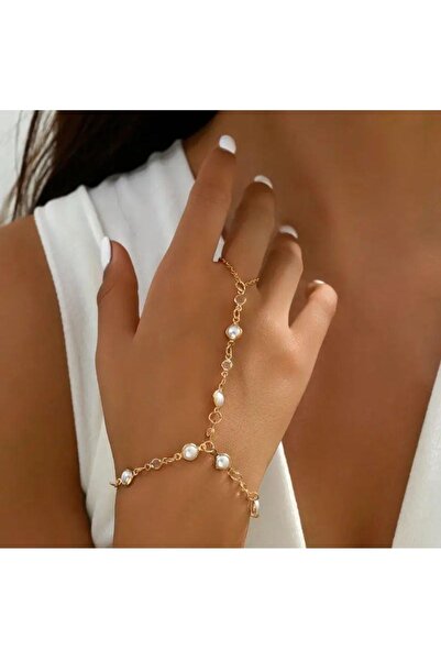 Marchen Collection Kadınlar İçin Şık Altın Tonlu İnci ve Boncuk Şahmeran Bile...