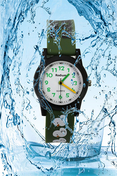 sezerekspres Children's Wristwatch Waterproof RHODIUM ANALAOG (2208)-(GREEN-B...