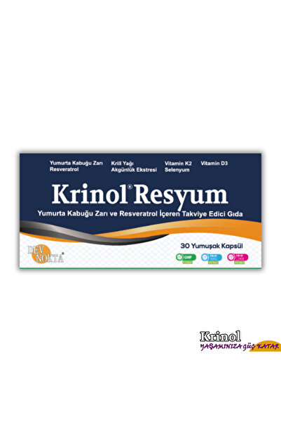 Krinol Resyum Yumurta Kabuğu Zarı Ve Resveratrol - 30 Kapsül - 1 Kutu