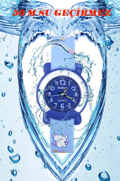 sezerekspres Children's Wristwatch Waterproof Rodium Analaog (2217)-(blue)