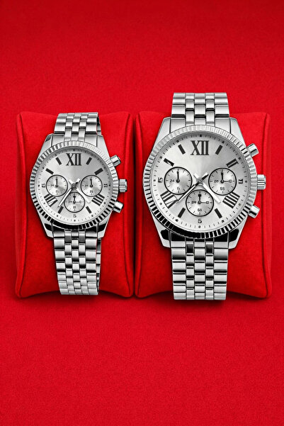 Rodium ساعة يد فضية للزوجين للنساء والرجال