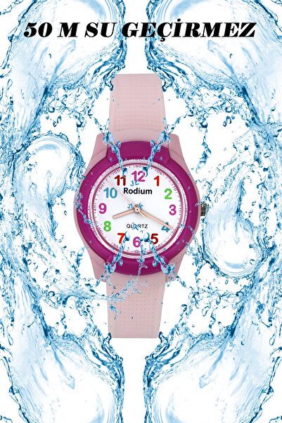 sezerekspres Children's Wristwatch Waterproof Rodium Analaog (8817)-(pink-fuc...