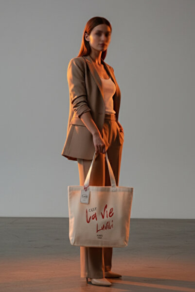 Luvili Cest Renkli Baskılı %100 Organik Pamuk Gabardin Körüklü Kanvas Bez Çanta