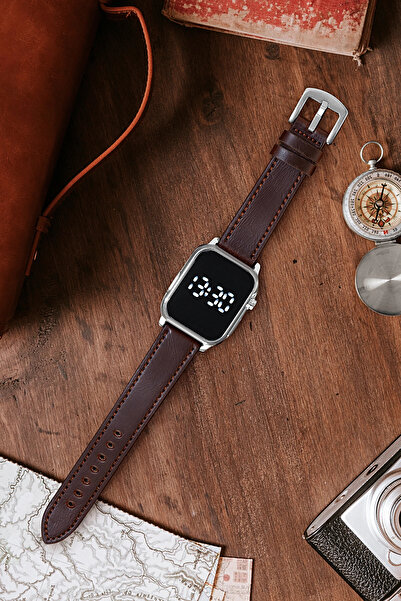 sezerekspres Led Watch Strap Cord Silver Case (Unisex)