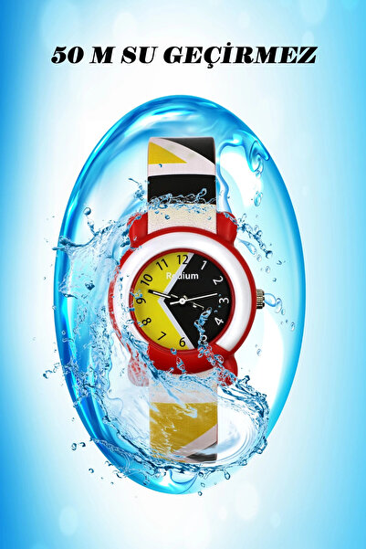 sezerekspres Children's Wristwatch Waterproof Rodium Analaog (2216) (red-yell...