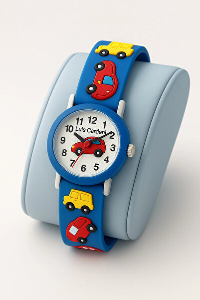sezerekspres Children's Wristwatch with Car Pattern (DARK BLUE) (12012)