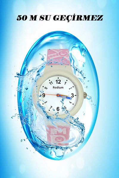 sezerekspres Çocuk Kol Saati Su Geçirmez Rodium Analaog (2220) (pembe-beyaz)