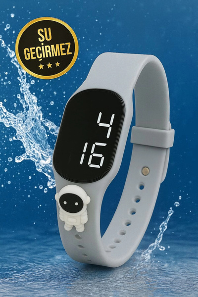 sezerekspres Çocuk Kol Saati Dokunmatik Led Su Geçirmez Gri Astronot (AKILLI ...